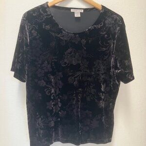 Black Velvet Burnout Top - XL